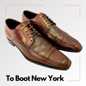 TO BOOT NEW YORK Men's Lace Up Derby Shoe in Cognac - 10